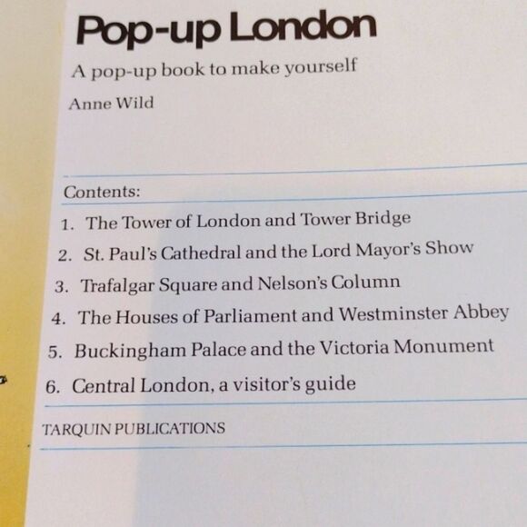 Pop-Up London, a pop-up book to make yourself by Anne Wild, Tarquin Publications - Picture 4 of 8
